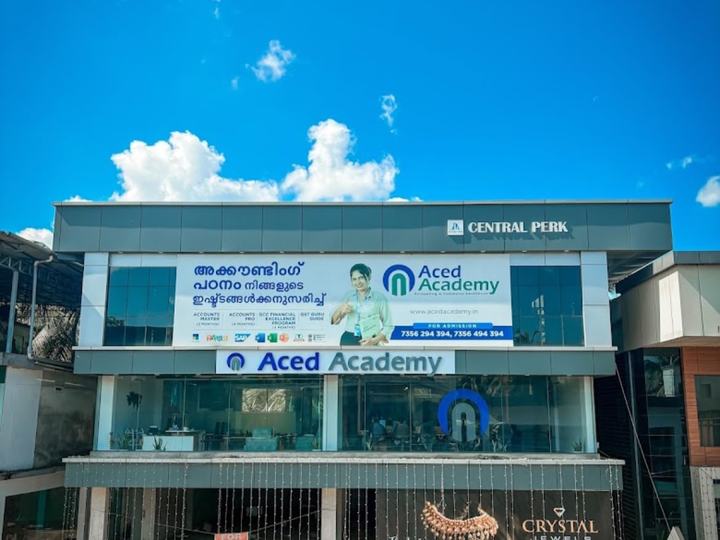 The Aced Academy building on the main road in Manjeri